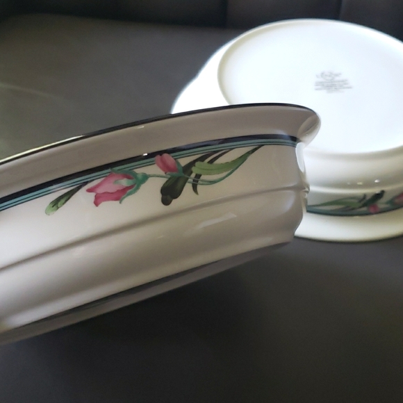 Lenox Chinastone Midnight Blossoms 9" Vegetable Bowls - Picture 7 of 10